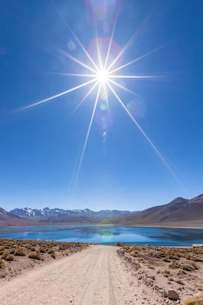 Lagunas Altiplanicas Miscanti Miniques Vue Imprenable Sur Désert Atacama Chili — Photo