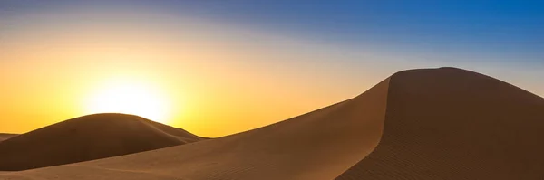 Merzouga Sahara Desert Morocco Afica Web Banner Panoramic View — Stock Photo, Image