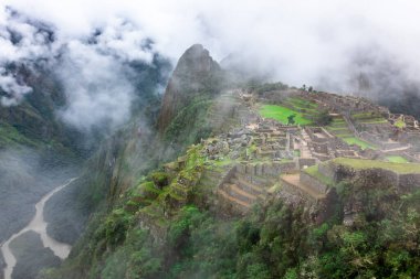 Machu Picchu, bir Peru Tarihi Mabedi ve UNESCO Dünya Mirası Alanı. Dünyanın Yeni Yedi Harikası 'ndan biri. Cuzco.