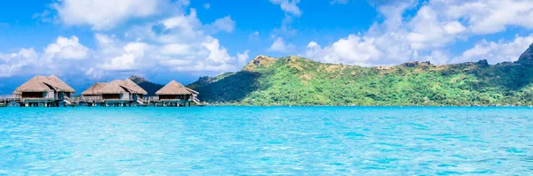 Isla Bora Bora Polinesia Francesa Banner Web Vista Panorámica Esta — Foto de Stock