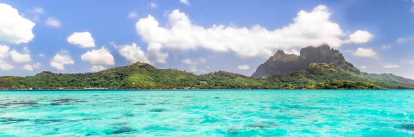 Острів Бора Бора Французька Полінезія Веб Банер Панорамному Вигляді Дивиться — стокове фото