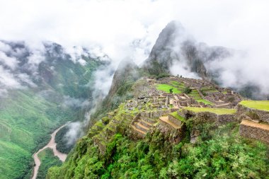 Machu Picchu, bir Peru Tarihi Mabedi ve UNESCO Dünya Mirası Alanı. Dünyanın Yeni Yedi Harikası 'ndan biri. Cuzco.