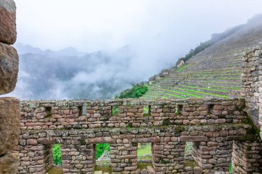 Machu Picchu, Peru 'nun tarihi mabedi. Dünyanın Yeni Yedi Harikası 'ndan biri. Cuzco.
