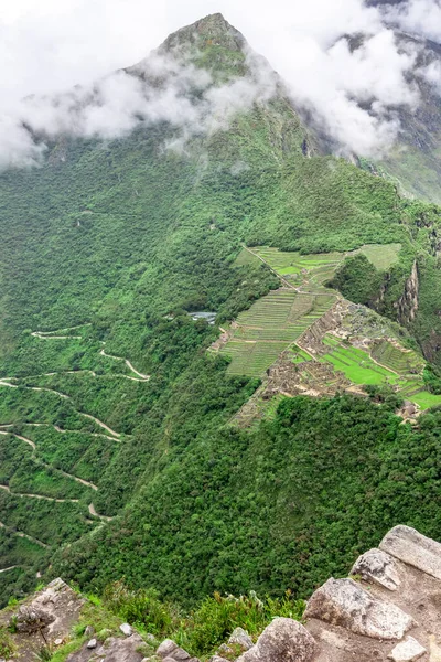 Machu Picchu Peruánské Historické Útočiště Jeden Nových Sedmi Divů Světa — Stock fotografie