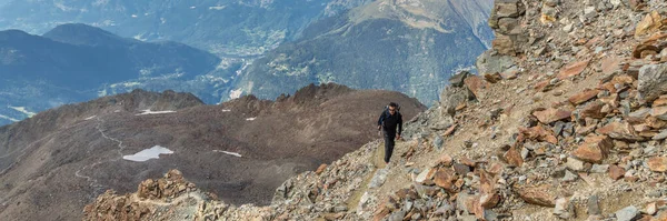 Mont Blanc mountain, White mountain. View from Aiguille du Midi Mount in France.