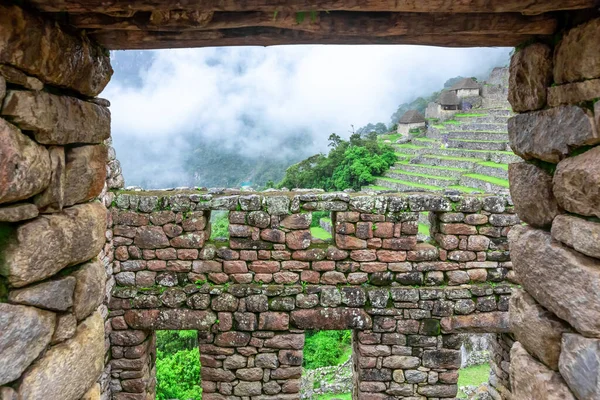 Мачу Пикчу Перуанский Исторический Заповедник Одно Семи Новых Чудес Света — стоковое фото