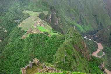 Machu Picchu, Peru 'nun tarihi mabedi. Dünyanın Yeni Yedi Harikası 'ndan biri. Cuzco.