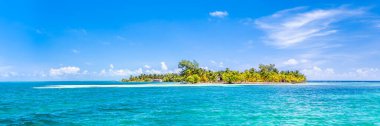 Belize, Orta Amerika 'da tropik bir cennet. Panoramik görünümlü web pankartı.