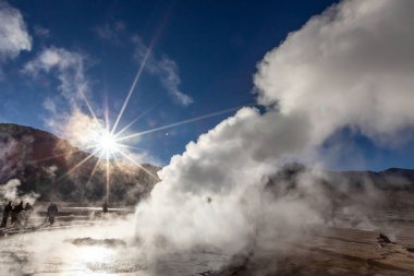 El Tatio gayzerleri, San Pedro de Atacama, Şili. Güney Amerika.