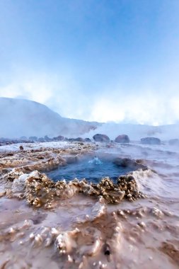 El Tatio gayzerleri, San Pedro de Atacama, Şili. Güney Amerika.