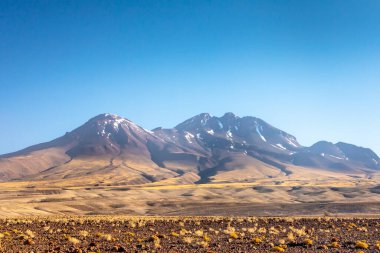 Şili 'deki Atacama Çölü, And Dağları, Güney Amerika. Güzel manzara ve manzara.