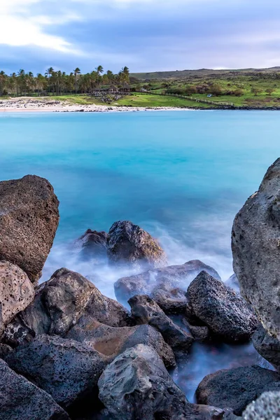 Anakena Beach Auf Der Osterinsel Rapa Nui Chile Südamerika — Stockfoto