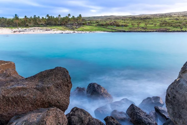 Anakena Beach Auf Der Osterinsel Rapa Nui Chile Südamerika — Stockfoto