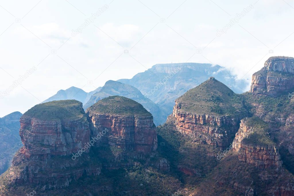 Blyde River Canyon and The Three Rondavels (Three Sisters) in Mpumalanga, South Africa. AFrica.