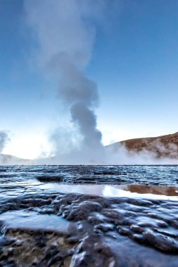 El Tatio gayzerleri, San Pedro de Atacama, Şili. Güney Amerika.