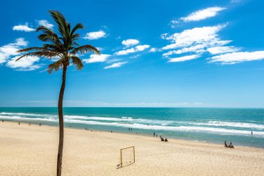 Brezilya 'nın Fortaleza şehrindeki Aquiraz bölgesinde Porto das Dunas plajı. Güney Amerika.