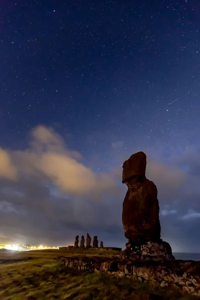 Isla Pascua Moais Ahu Vai Uri Complejo Arqueológico Tahai Parque — Foto de Stock