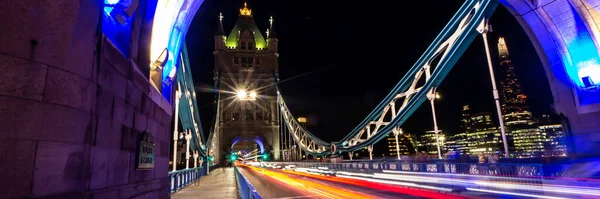 Tower Bridge Londýně Spojené Království Evropa Dlouhé Vystavení Noční Střelba — Stock fotografie