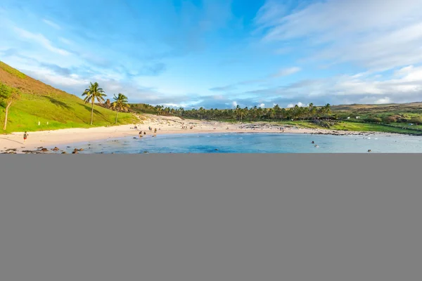 Anakena Beach Auf Der Osterinsel Rapa Nui Chile Südamerika — Stockfoto