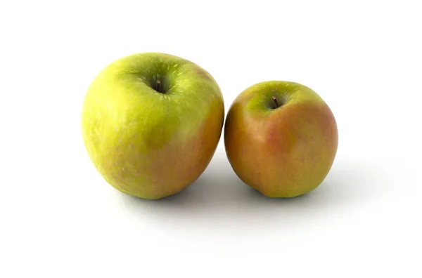 Grüne Und Rosa Äpfel Auf Weißem Hintergrund — Stockfoto