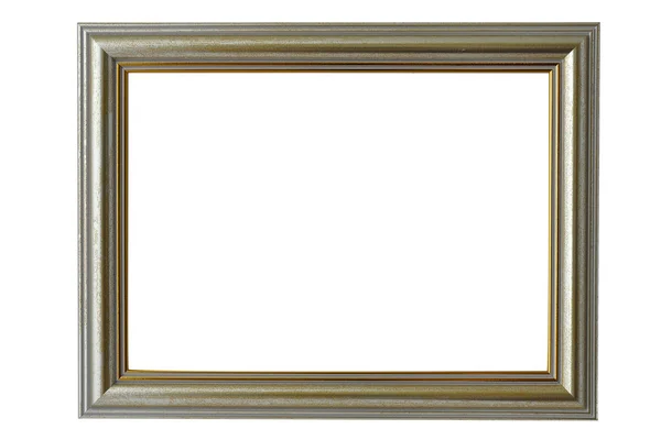 Rahmen Aus Strukturiertem Goldenem Baguette Auf Reinweißem Hintergrund — Stockfoto