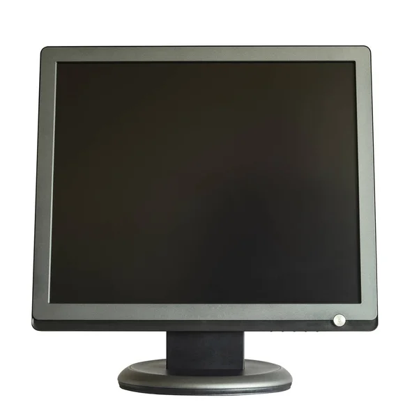 Dator skärm med kvadratisk skärm på vit bakgrund — Stockfoto