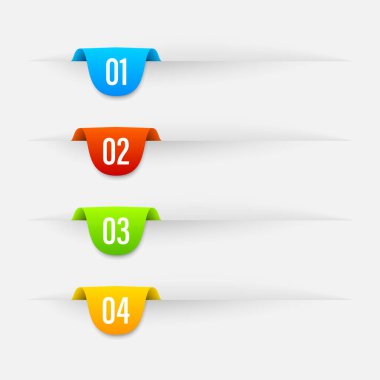 Ribbon color banners. A vivid illustration of the layout of the labels banner. Colored labels with a set. A template for the web design. All elements are isolated.EPS 10.