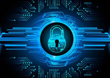 Dolabı olan arka plan vektör illüstrasyonu, dijital güvenlik kavramı