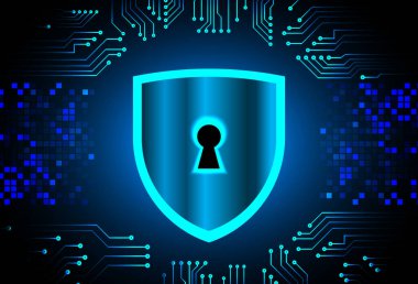 Dolabı olan arka plan vektör illüstrasyonu, dijital güvenlik kavramı