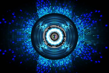 kamera ile arkaplan vektör illüstrasyonu, dijital güvenlik kavramı