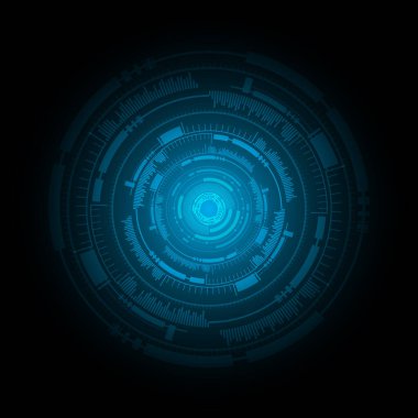 kamera ile arkaplan vektör illüstrasyonu, dijital güvenlik kavramı