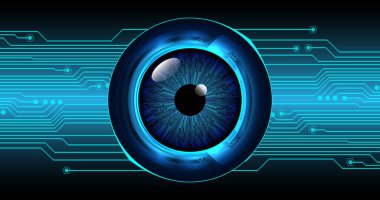 kamera ile arkaplan vektör illüstrasyonu, dijital güvenlik kavramı