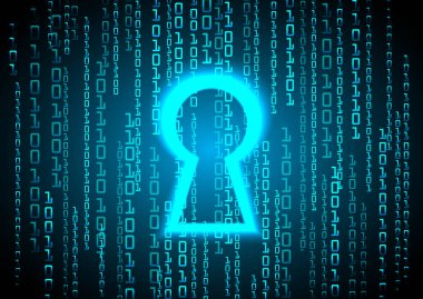 Dolabı olan arka plan vektör illüstrasyonu, dijital güvenlik kavramı