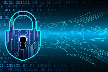 Dolabı olan arka plan vektör illüstrasyonu, dijital güvenlik kavramı