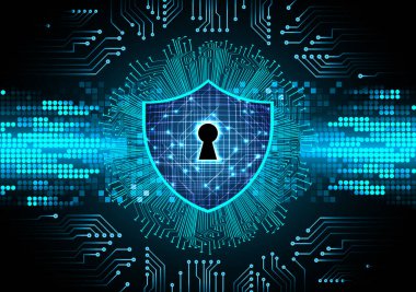 Dolabı olan arka plan vektör illüstrasyonu, dijital güvenlik kavramı