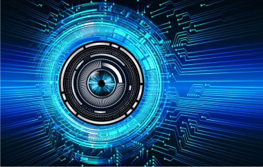 kamera ile arkaplan vektör illüstrasyonu, dijital güvenlik kavramı