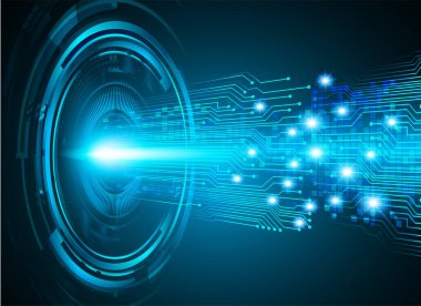 kamera ile arkaplan vektör illüstrasyonu, dijital güvenlik kavramı