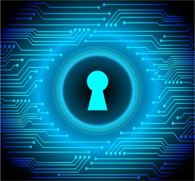 Dolabı olan arka plan vektör illüstrasyonu, dijital güvenlik kavramı