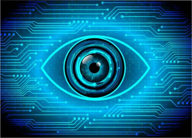 kamera ile arkaplan vektör illüstrasyonu, dijital güvenlik kavramı