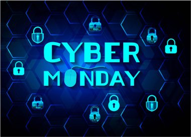 Dolaplı vektör illüstrasyonu, siber pazartesi