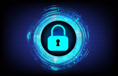 Dolabı olan arka plan vektör illüstrasyonu, dijital güvenlik kavramı