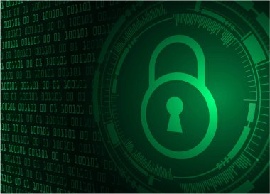 Dolabı olan arka plan vektör illüstrasyonu, dijital güvenlik kavramı