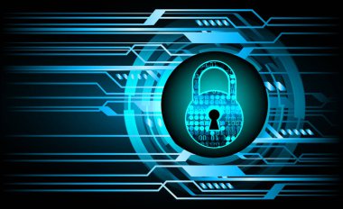 Dolabı olan arka plan vektör illüstrasyonu, dijital güvenlik kavramı