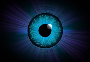 kamera ile arkaplan vektör illüstrasyonu, dijital güvenlik kavramı