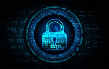 Dolabı olan arka plan vektör illüstrasyonu, dijital güvenlik kavramı