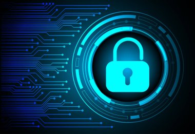 Dolabı olan arka plan vektör illüstrasyonu, dijital güvenlik kavramı