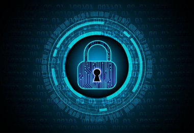 Dolabı olan arka plan vektör illüstrasyonu, dijital güvenlik kavramı