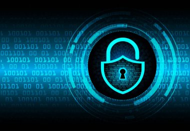 Dolabı olan arka plan vektör illüstrasyonu, dijital güvenlik kavramı