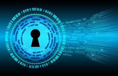 Dolabı olan arka plan vektör illüstrasyonu, dijital güvenlik kavramı