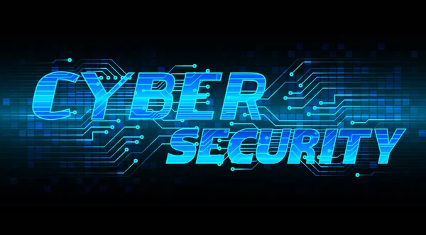 Lettrage Cybersécurité Avec Connexions Électroniques — Image vectorielle